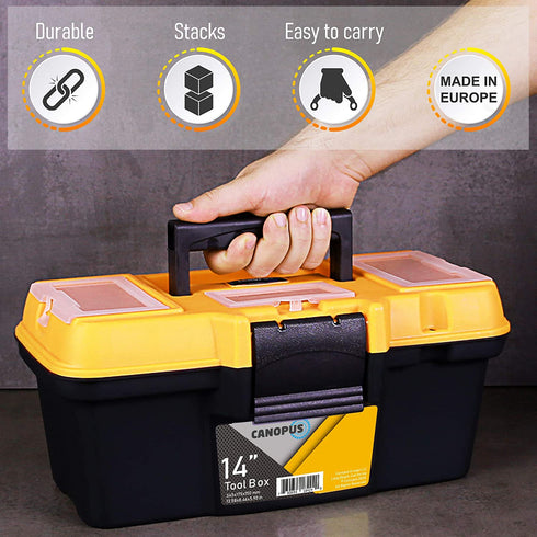 CANOPUS Plastic Tool Box, 14 inch Portable Tool Box